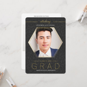 Class of 2025 Charcoal Graduation Photo Invitation