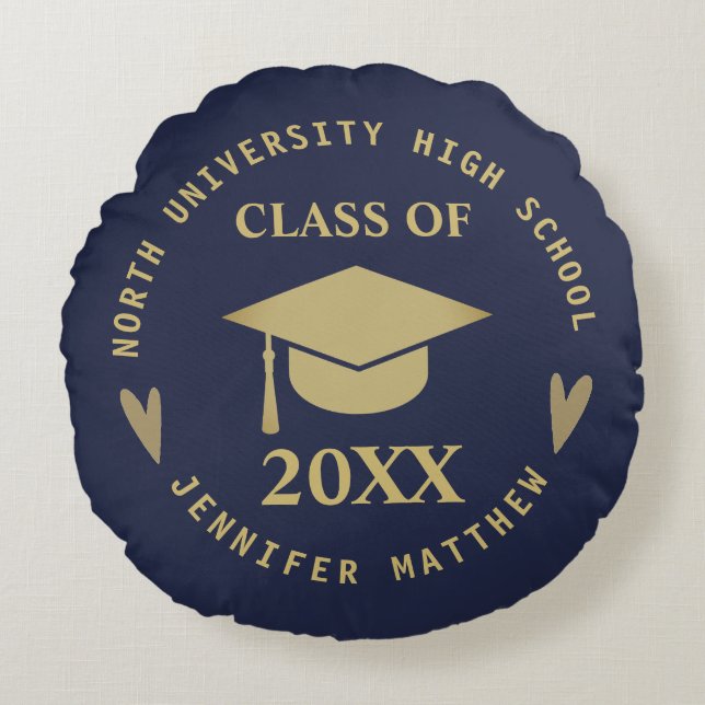 class of 2025, class of 2026 graduation  round pillow (Front)