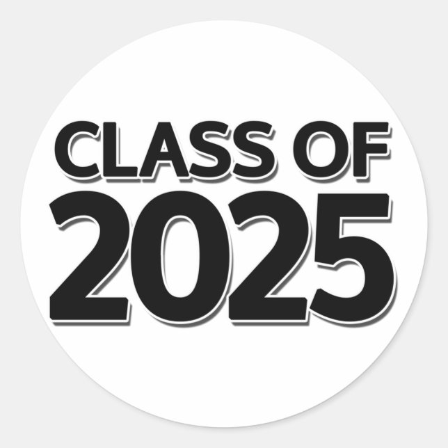 Class of 2025 classic round sticker (Front)