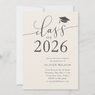 Class of 2025 Cream Graduation Party  Invitation
