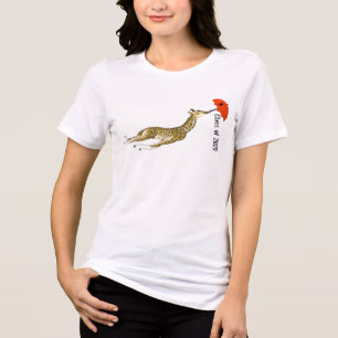 Class of 2025 Current Year Cute Giraffe Umbrella Tri-Blend Shirt