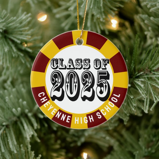 Class of 2025 Custom Photo Graduation Ceramic Ornament (Tree)
