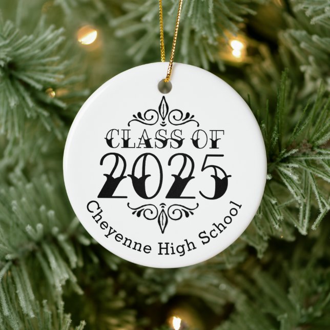 Class of 2025 Custom Photo Graduation Ceramic Ornament (Tree)