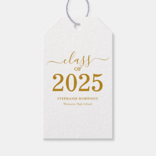 Class of 2025 Gold Script Graduation  Gift Tags