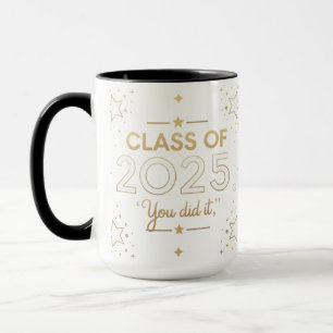 Class of 2025 – Gold Star Graduation Celebration Mug