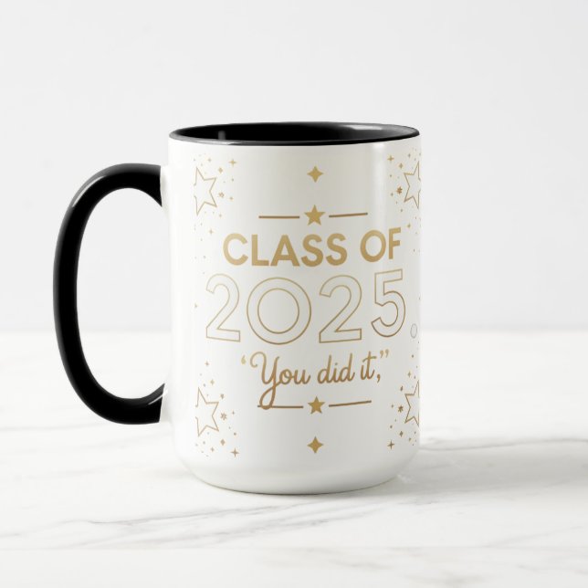 Class of 2025 – Gold Star Graduation Celebration  Mug (Left)