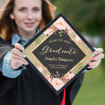 Class of 2025 Gold Whimsical Floral Celebration Graduation Cap Topper<br><div class="desc">Make your special day even more extraordinary with this stunning graduation cap topper. The design boasts delicate watercolor flowers and a glamourous gold frame. You can easily tailor the text,  fonts,  and colours to suit your style using Zazzle's intuitive tools.</div>