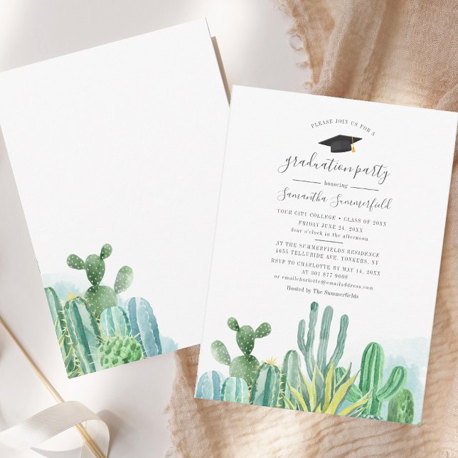 Class of 2025 Grad Cacti Plants  Graduation Party Invitation (Class of 2025 Grad Cacti Plants Graduation Party Invitation)