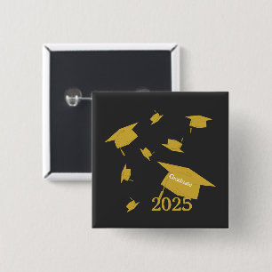 Class of 2025 grad cap 2 inch square button
