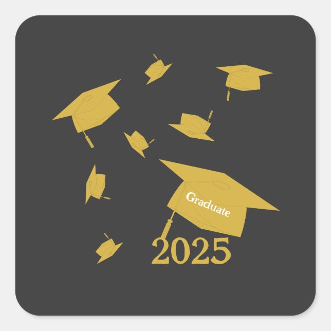Class of 2025 grad cap  square sticker (Front)