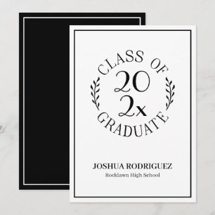 Class of 2025 Graduate Black White Typography Announcement