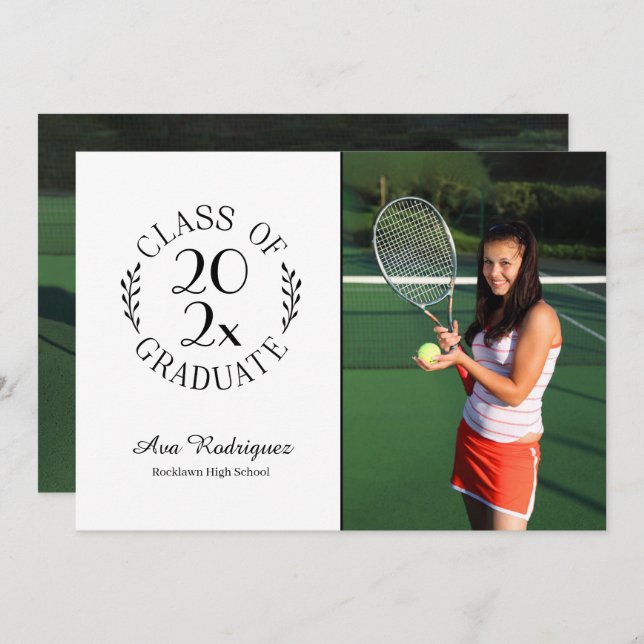 Class of 2025 Graduate Classic 2 Photo Graduation Announcement (Front/Back)