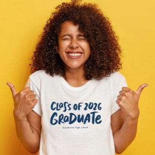 Class of 2025 graduate modern navy graduation T-Shirt