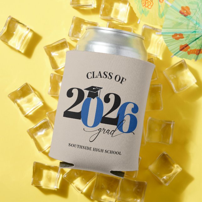 Class of 2025 Graduate Modern Red Can Cooler (In Situ Summer)