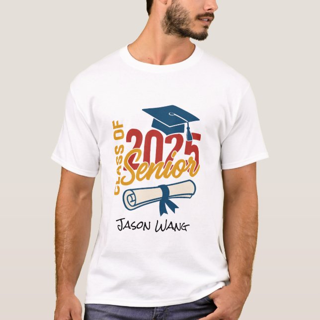 Class Of 2025 Graduate Personalized Graduation T-Shirt (Front)