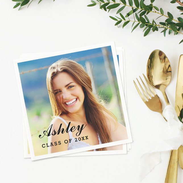 Class of 2025 Graduate Personalized Photo Napkin (Creator Uploaded)