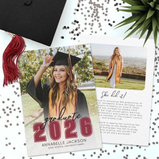 Class Of 2025 Graduate Simple Photo Graduation Announcement (Class Of 2025 Graduate Simple Photo Graduation Announcement)