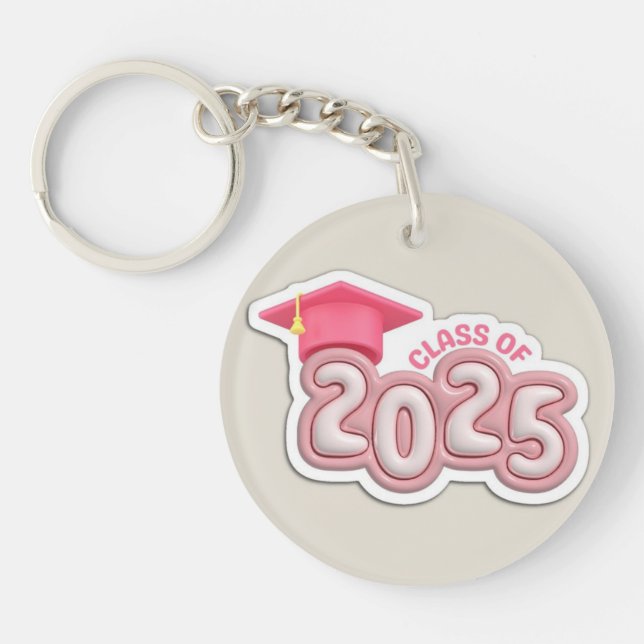 Class of 2025 Graduation Acrylic Keychain for Girl (Front)