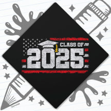 Class of 2025 Graduation American Flag Senior 2025