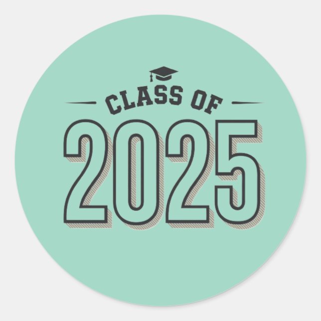 Class of 2025 Graduation Modern Design Classic Rou Classic Round Sticker (Front)
