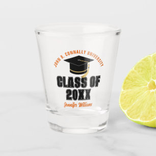 Class of 2025 Graduation Orange Custom Graduate Shot Glass