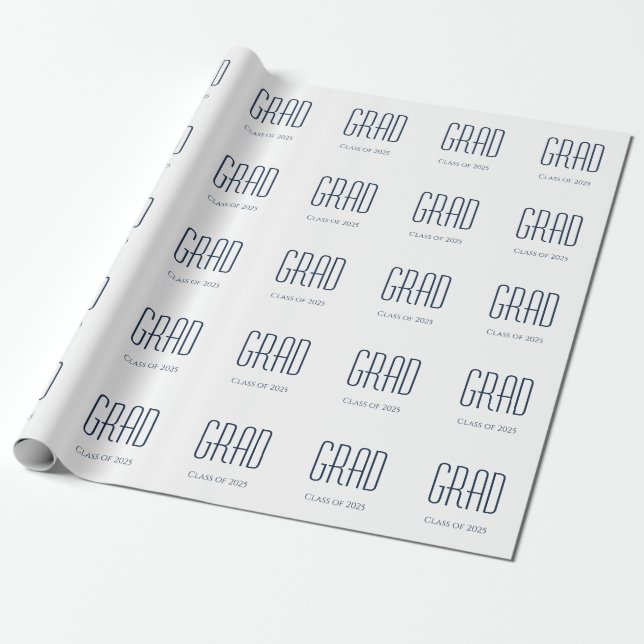 Class of 2025 Graduation Party Minimalist  Wrapping Paper (Unrolled)