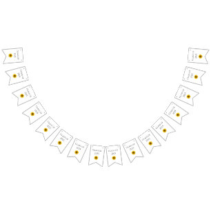 Class of 2025 Graduation Party Sunflower Bunting Flags