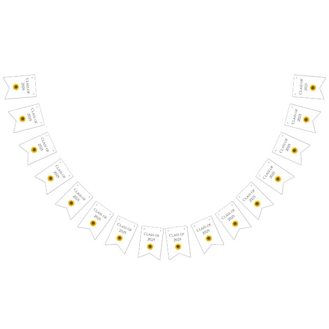 Class of 2025 Graduation Party Sunflower Bunting Flags (All)