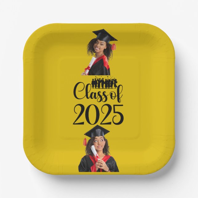 Class of 2025 Graduation Personalized Paper Plate (Front)