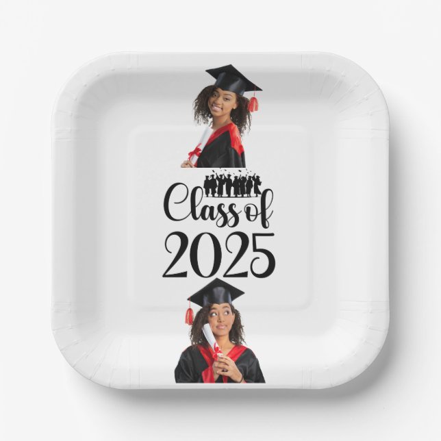 Class of 2025 Graduation Personalized Paper Plate (Front)