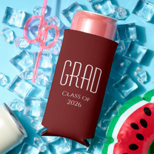 Class of 2025 Graduation Red Simple Seltzer Can Cooler