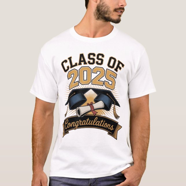 Class of 2025 Graduation T-Shirt - Senior Year Gif (Front)