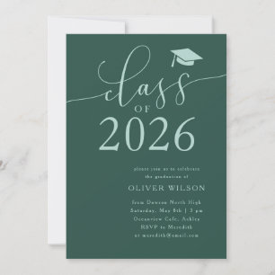 Class of 2025 Green Graduation Party  Invitation