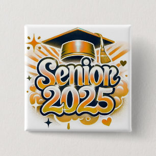 Class of 2025 High School Graduation Senior 2025  2 Inch Square Button