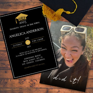 Class of 2025 "I did it" Photo Graduate Invitation