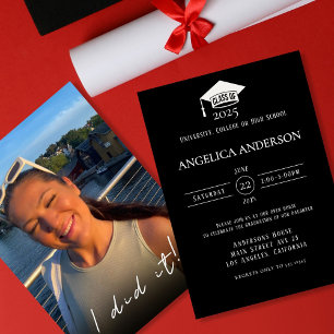 Class of 2025 "I did it" Photo Graduate Invitation