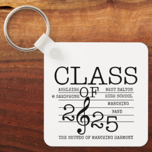 Class of 2025 Marching Band Graduate Inspirational Keychain