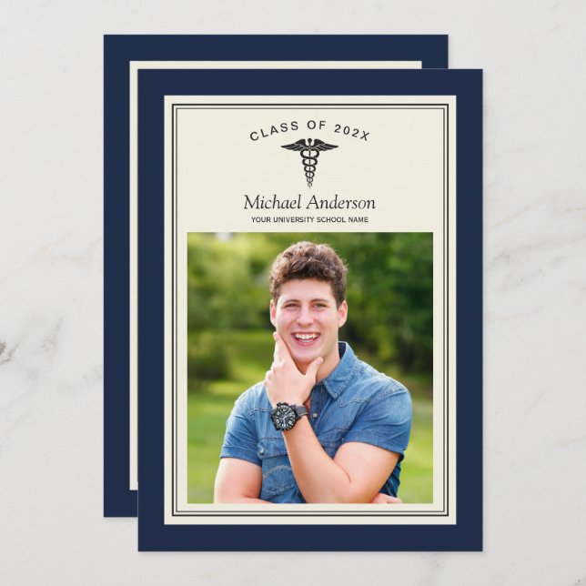 Class of 2025 Medical School Graduation Party Invitation (Front/Back)