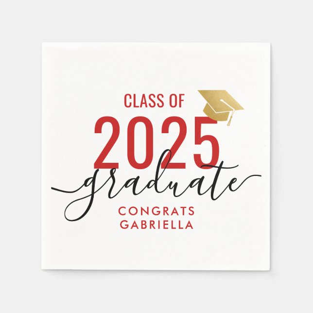 Class of 2025 Modern Graduation Party Napkin (Front)
