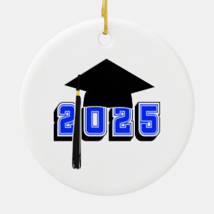 Class of 2025 Mortar Board Design Ceramic Ornament