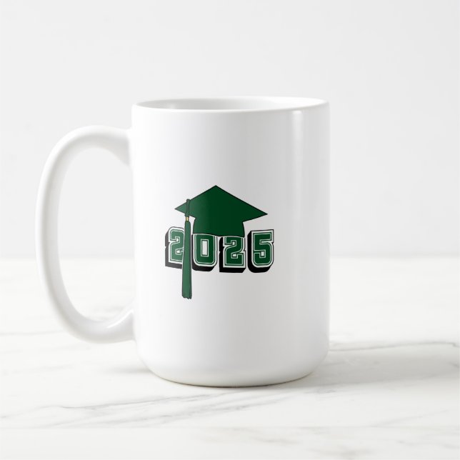 Class of 2025 Mortar Board Design Coffee Mug (Left)