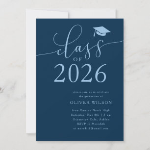 Class of 2025 Navy Graduation Party  Invitation