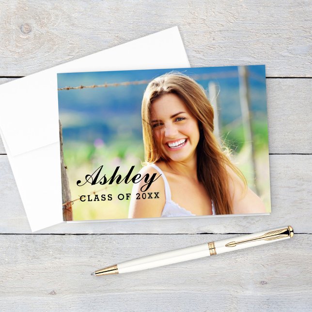 Class of 2025 Personalized Graduation Photo Thank You Card (Creator Uploaded)