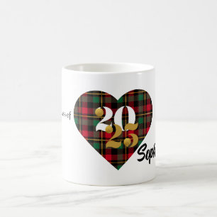 Class of 2025 Personalized Plaid Heart Mug