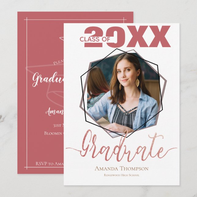 Class Of 2025 Photo Graduation Party Invitation  (Front/Back)