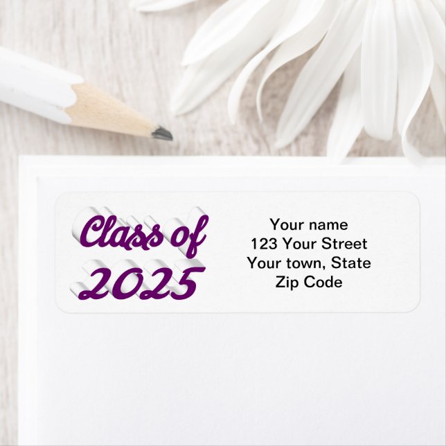 Class of 2025 purple script graduation (Insitu)
