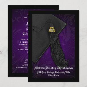 Class of 2025 Purple Tassel Graduation Invitation