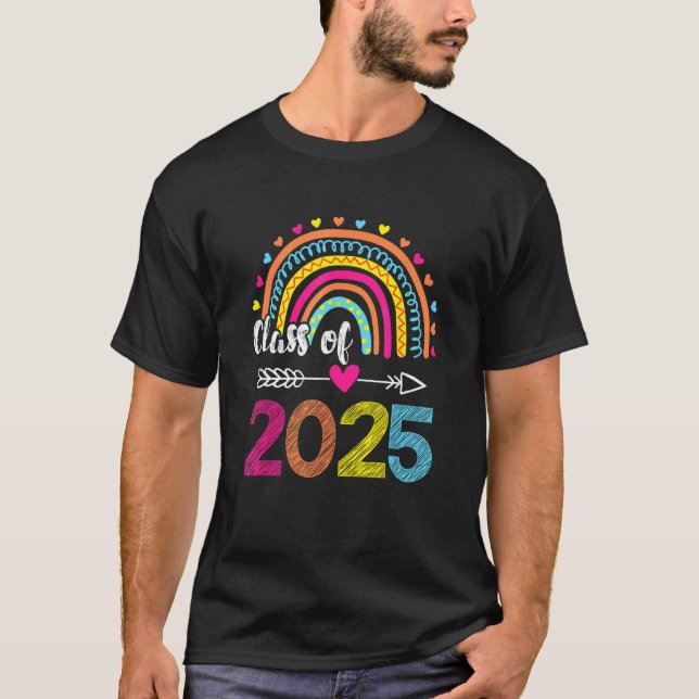 Class Of 2025 Rainbow Kindergarten Preschool Gradu T-Shirt (Front)