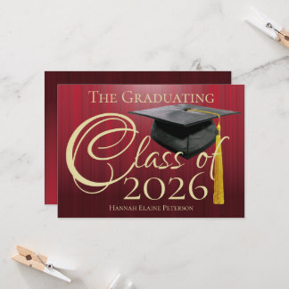 Class of 2025 Red Graduation Announcement
