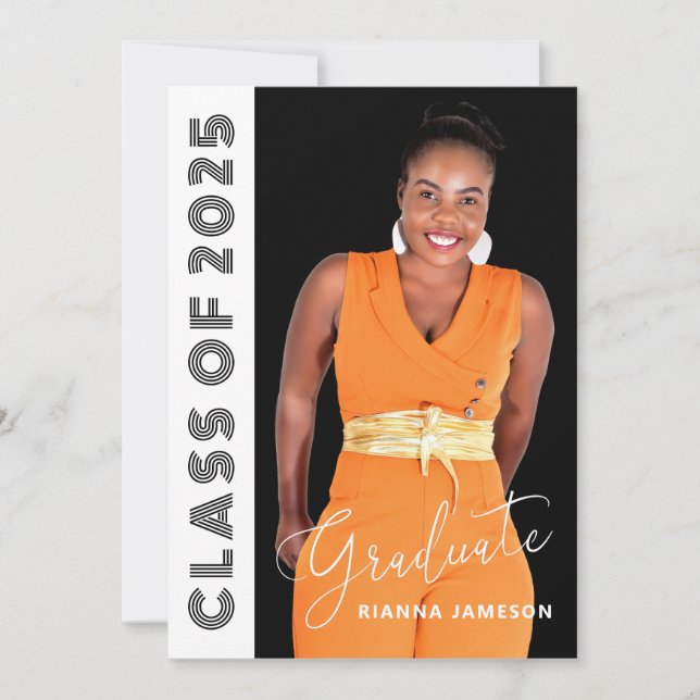 Class Of 2025 Retro Glam Photo Graduation Party Invitation (Front)